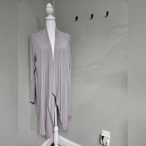 Barefoot Dreams Gray Women's Sweater Cardigan Open Front Drape M